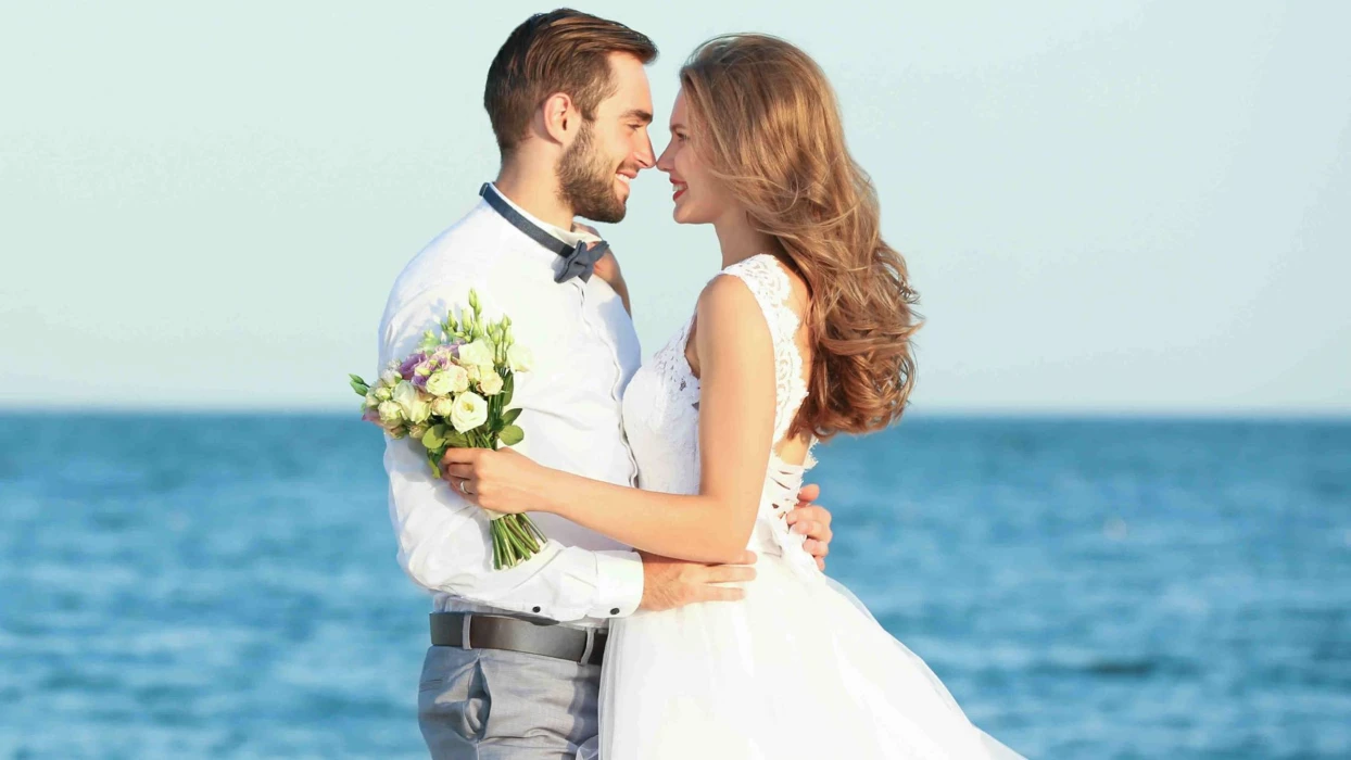 bride and groom at Mystique Holbox by Royalton