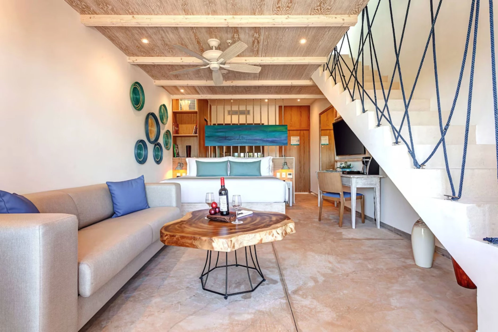 deluxe junior suite loft ocean view at Mystique Holbox by Royalton