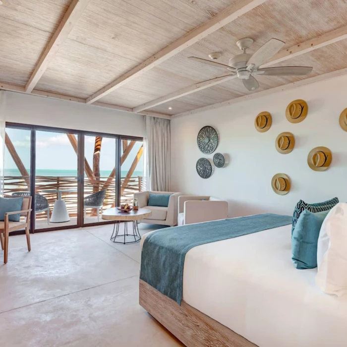 presidential ocean front one bedroom suite at Mystique Holbox by Royalton