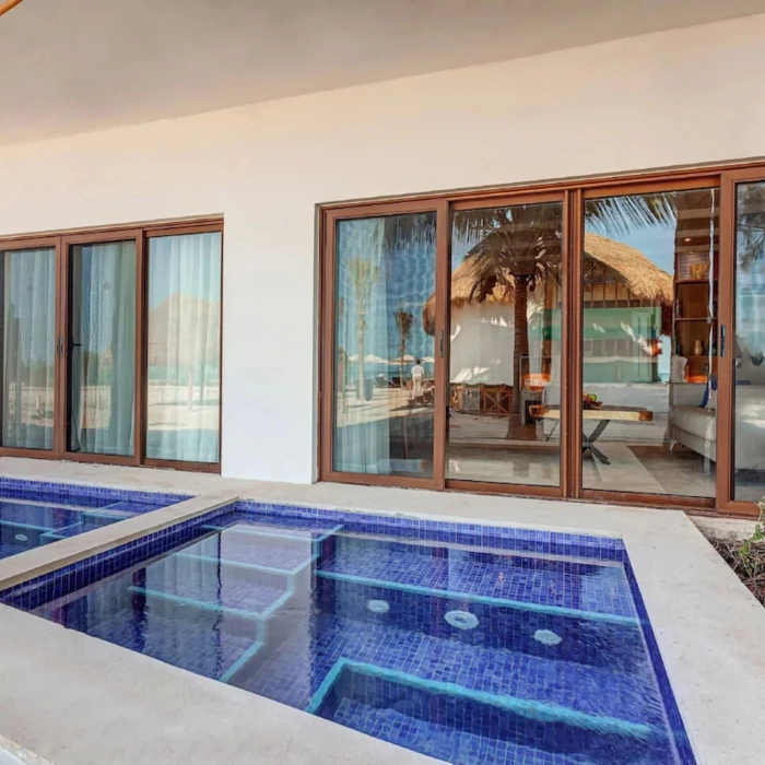 exterior of swim out suite at Mystique Holbox by Royalton