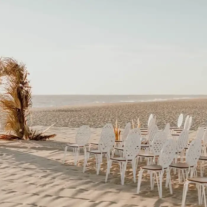 Ceremony decor on the beach at Nobu Hotel Los Cabos