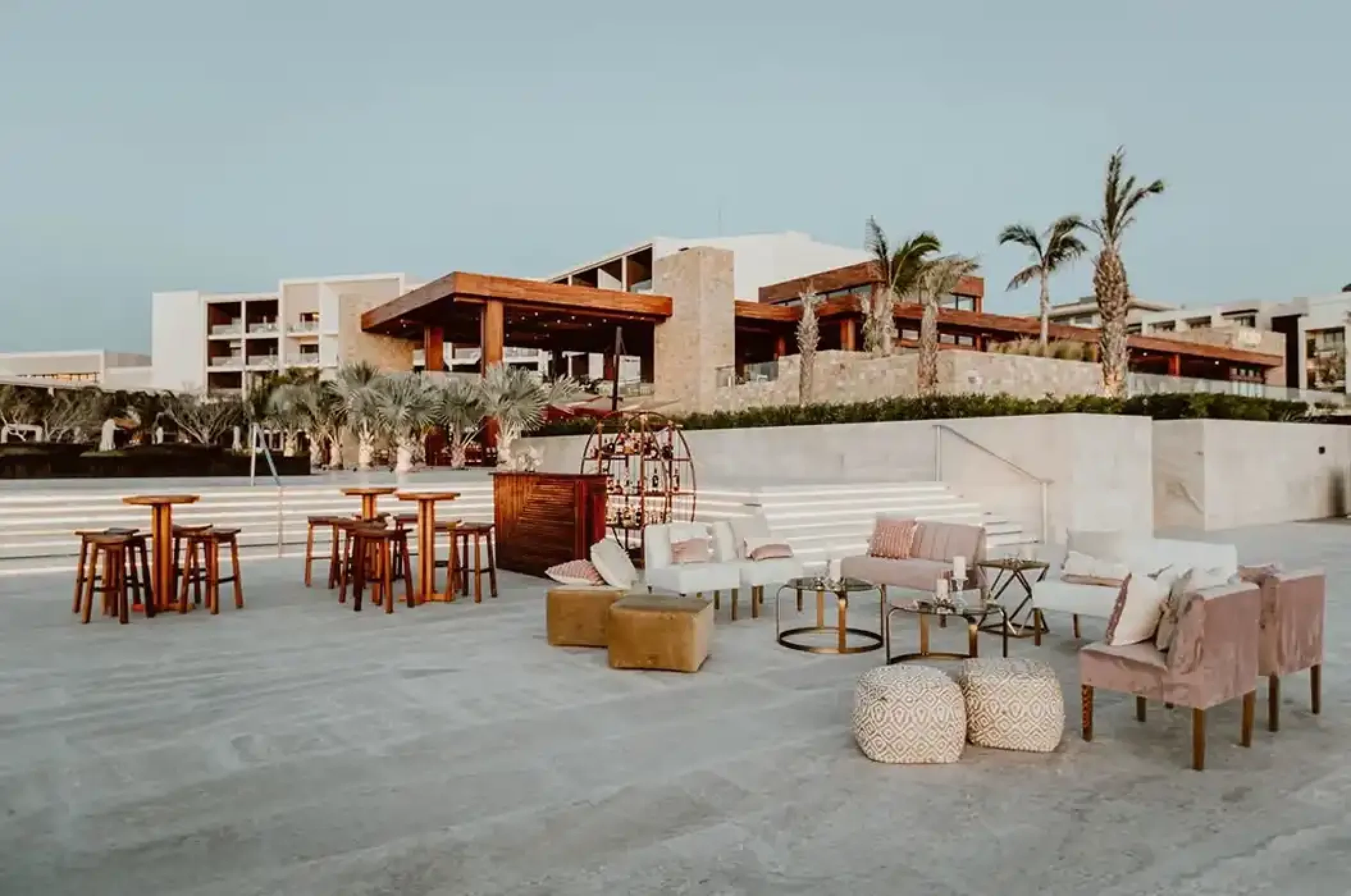 Cocktail party decor at Nobu Hotel Los Cabos