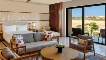 Golf course view suite at Nobu Hotel Los Cabos