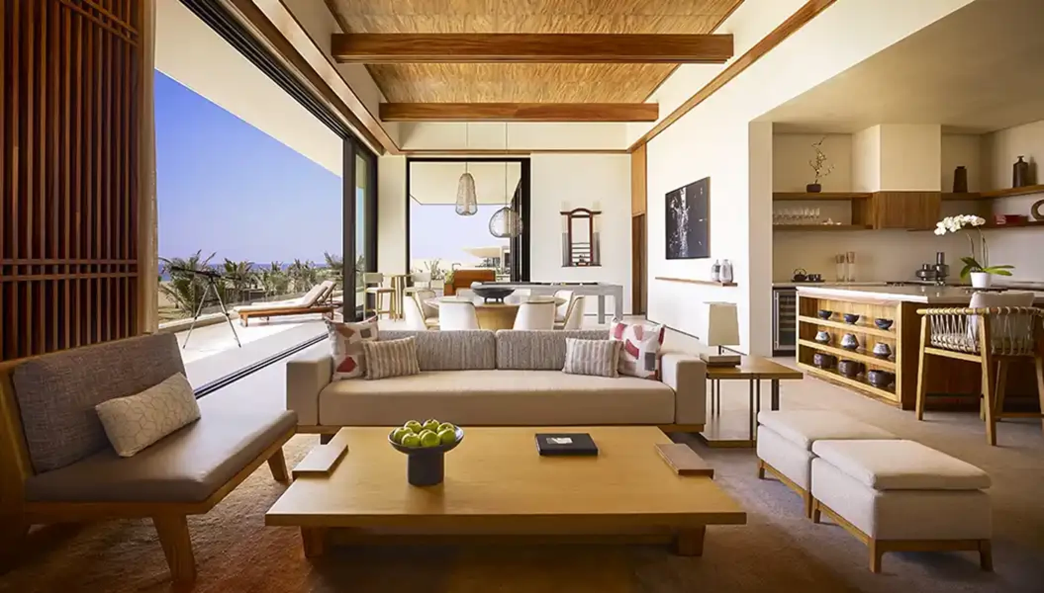 Living room suite at Nobu Hotel Los Cabos