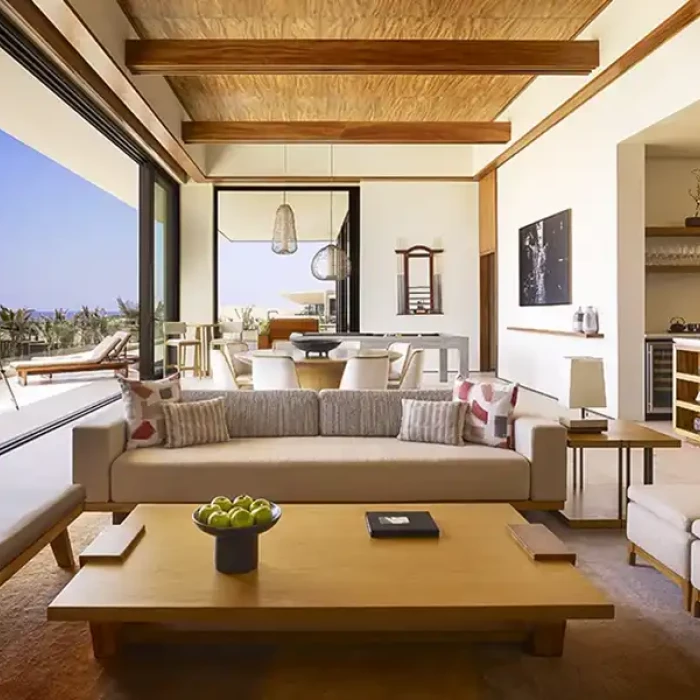 Living room suite at Nobu Hotel Los Cabos