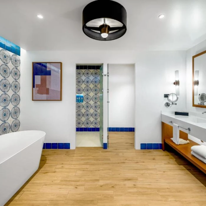 washroom of suite at ocean allure costa mujeres