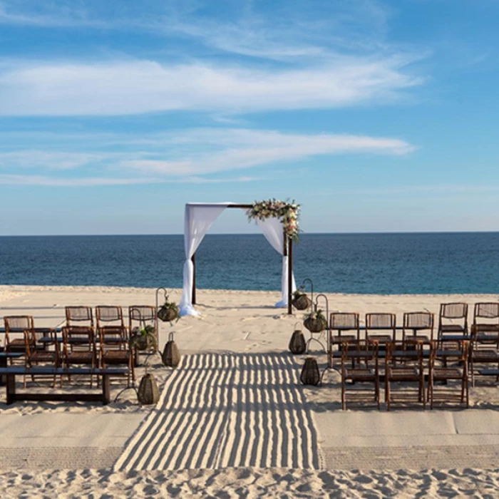 Ceremony on the beach at Paradisus Los Cabos