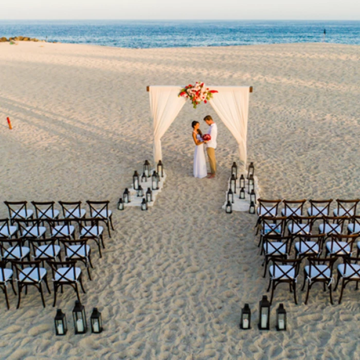 Ceremony on the beach at Paradisus Los Cabos