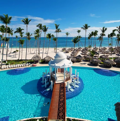 pool, gazebo and beach at Paradisus Palma Real