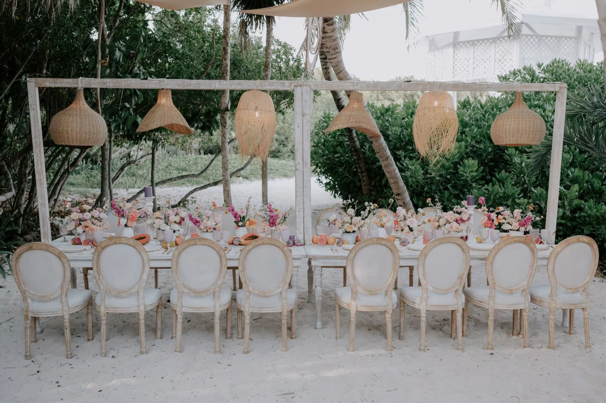wedding table setup at Paradisus Playa Del Carmen