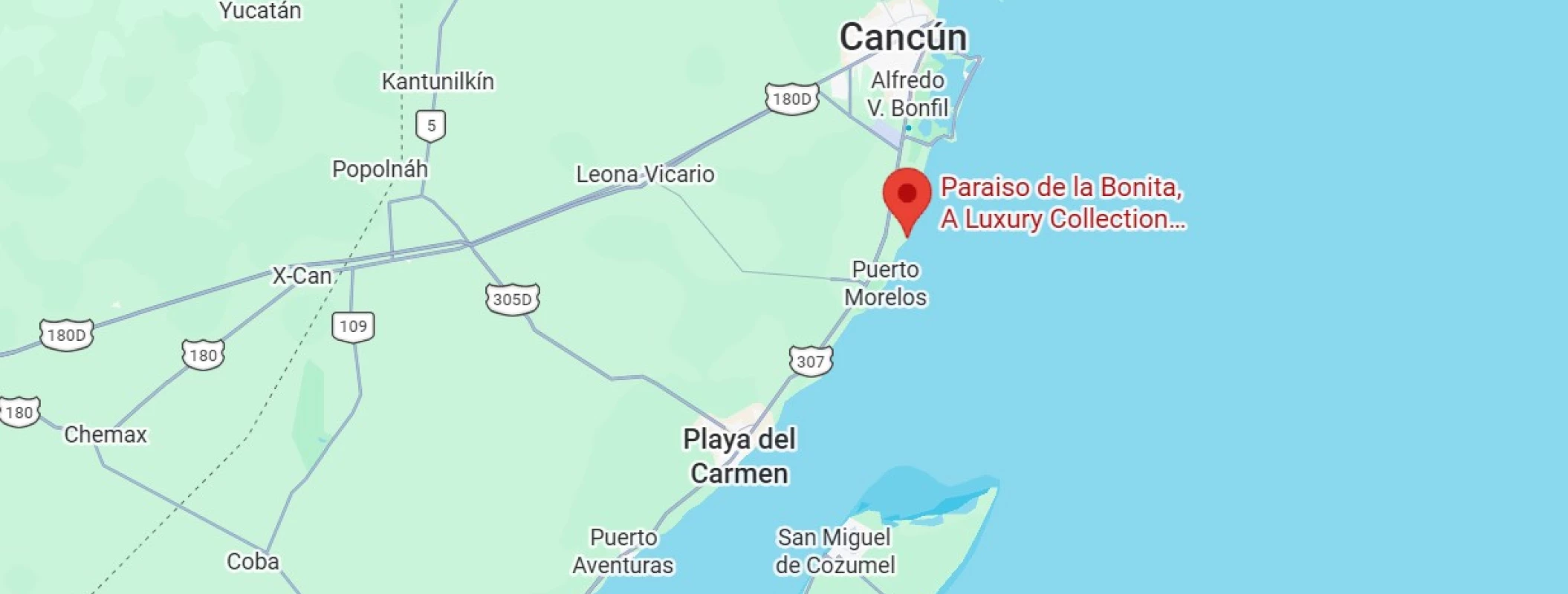 map showing location of paraiso de la bonita in Mexico