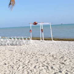 beach wedding setup Riu Jamaica