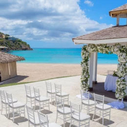 beach gazebo venue at Royalton Antigua