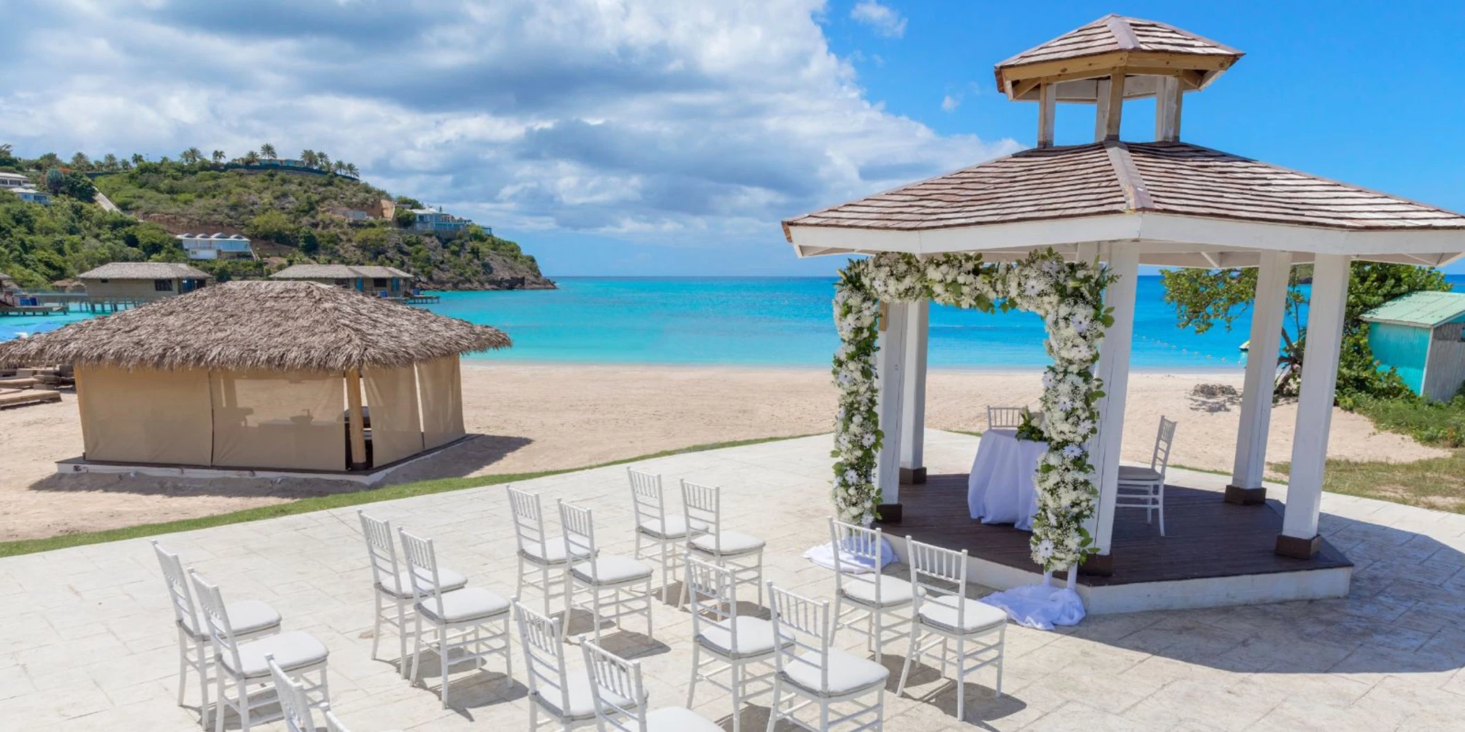 beach gazebo venue at Royalton Antigua