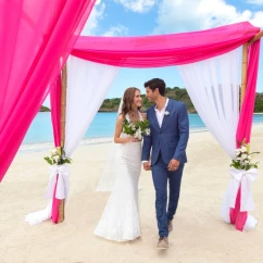 bride and groom at Royalton Antigua