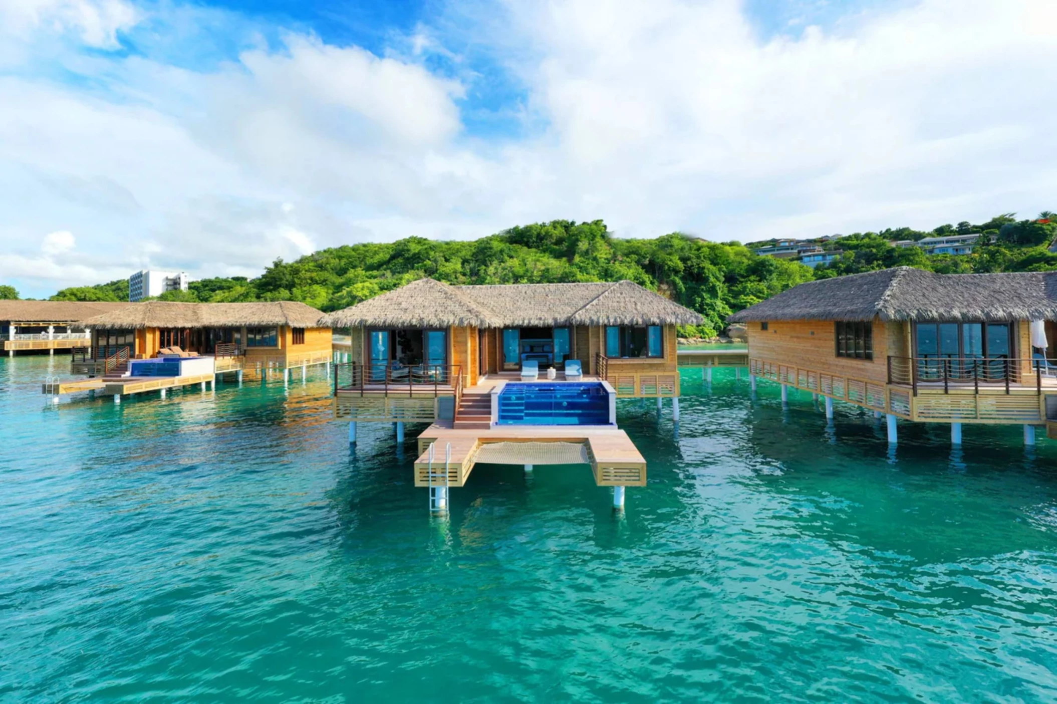 chairman overwater bungalows at Royalton Antigua