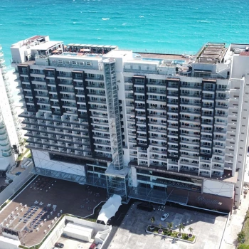 Royalton Chic Cancun Aerial overview.