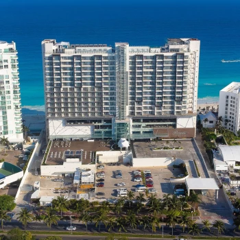 Royalton Chic Cancun Aerial overview.