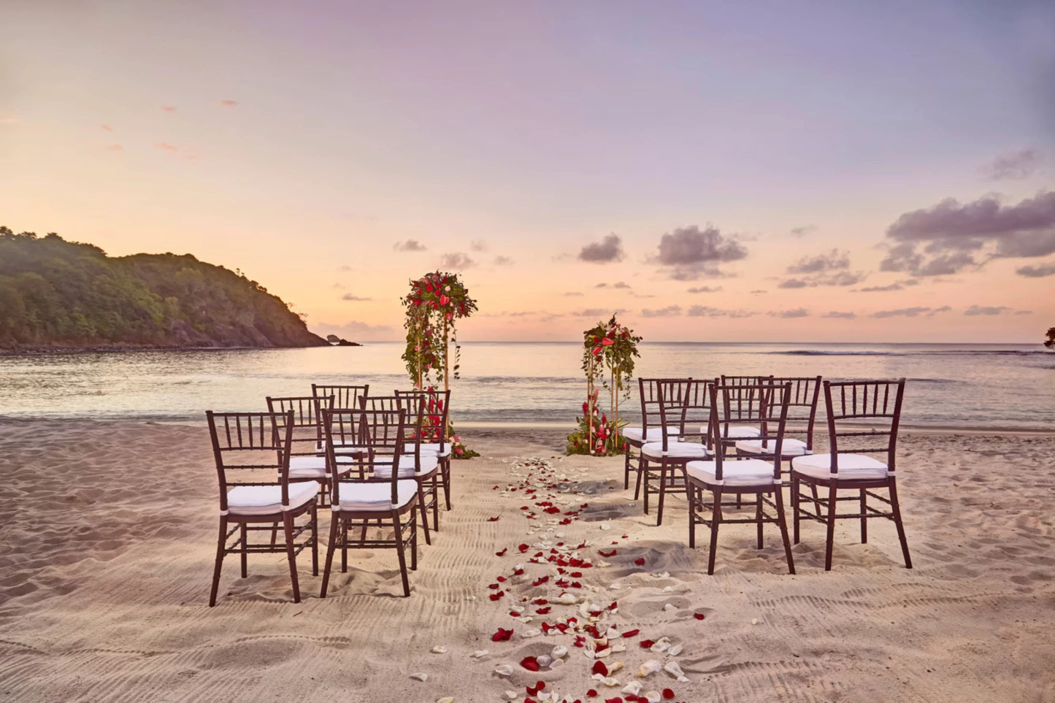 beach wedding venue at Royalton Hideaway Saint Lucia