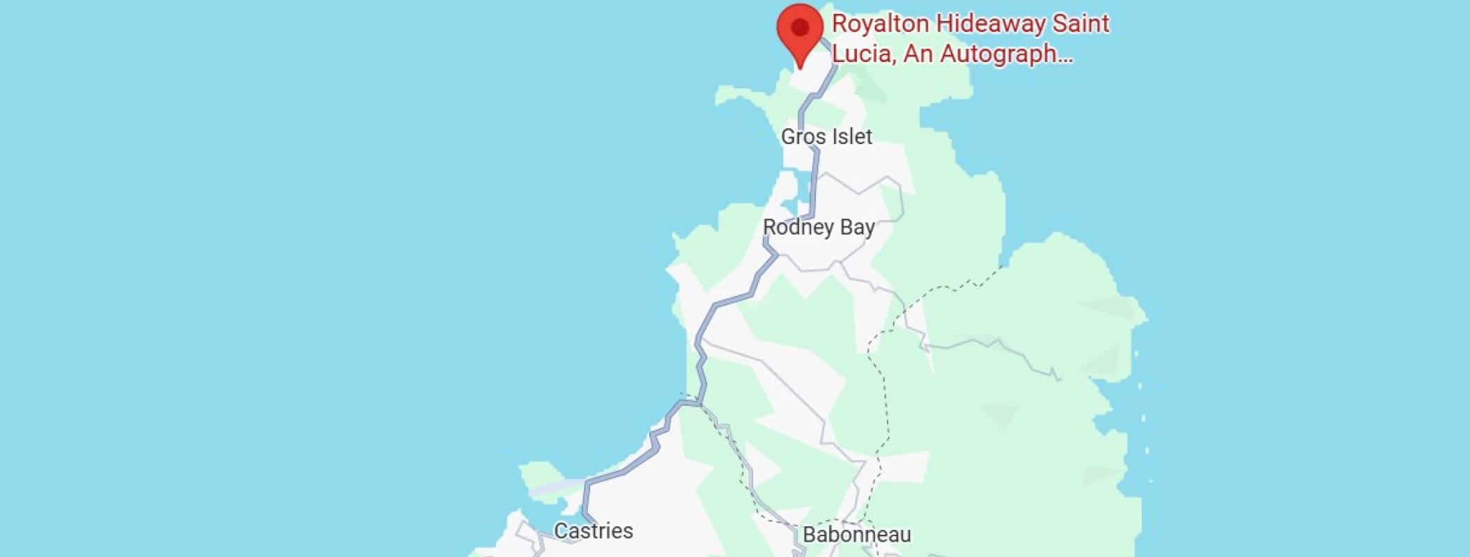 map showing location of royalton hideaway st lucia