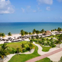 Beach overview at Royalton Riviera Cancun Resort.