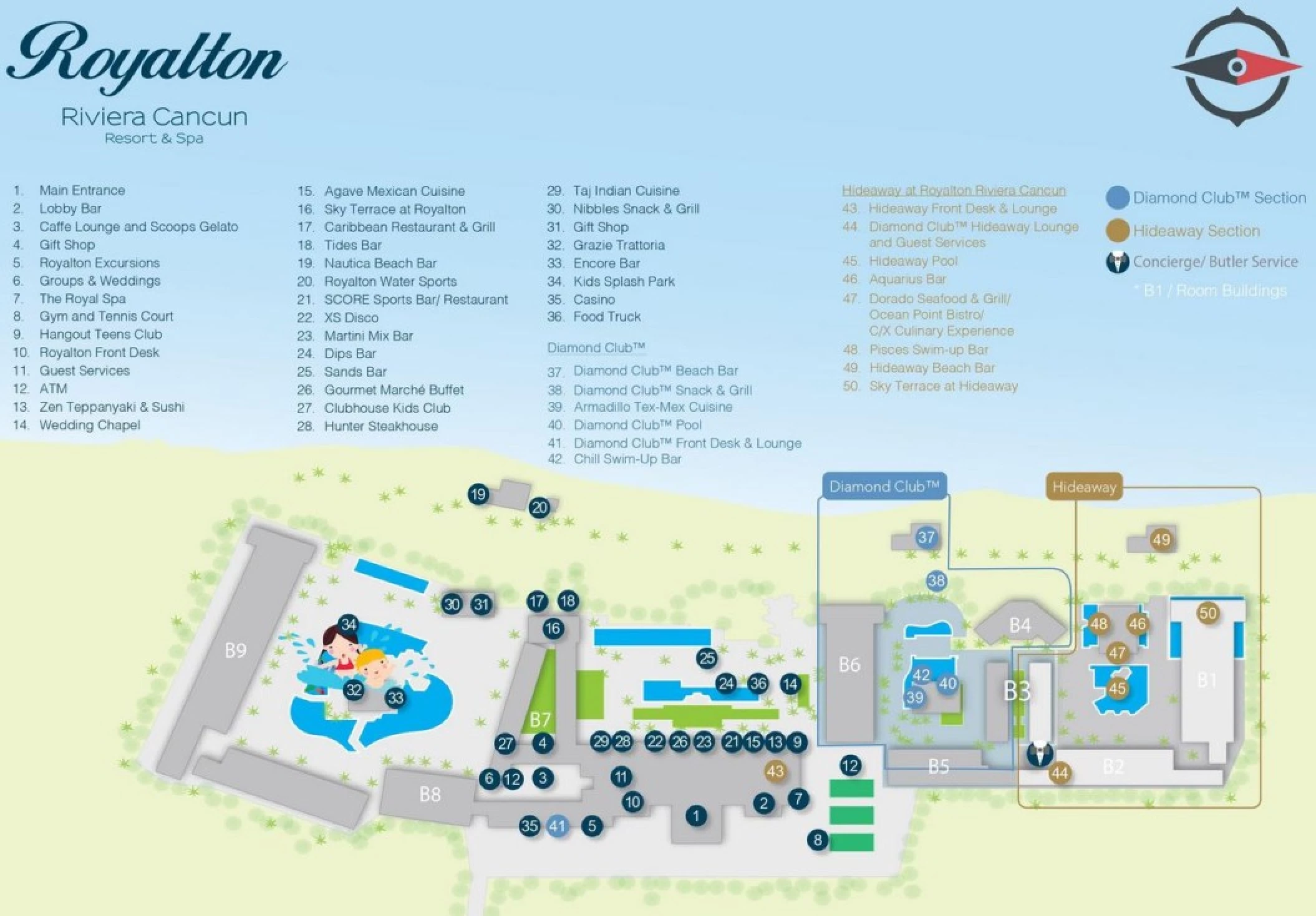 Royalton Riviera Cancun and Hideway at Royalton map.