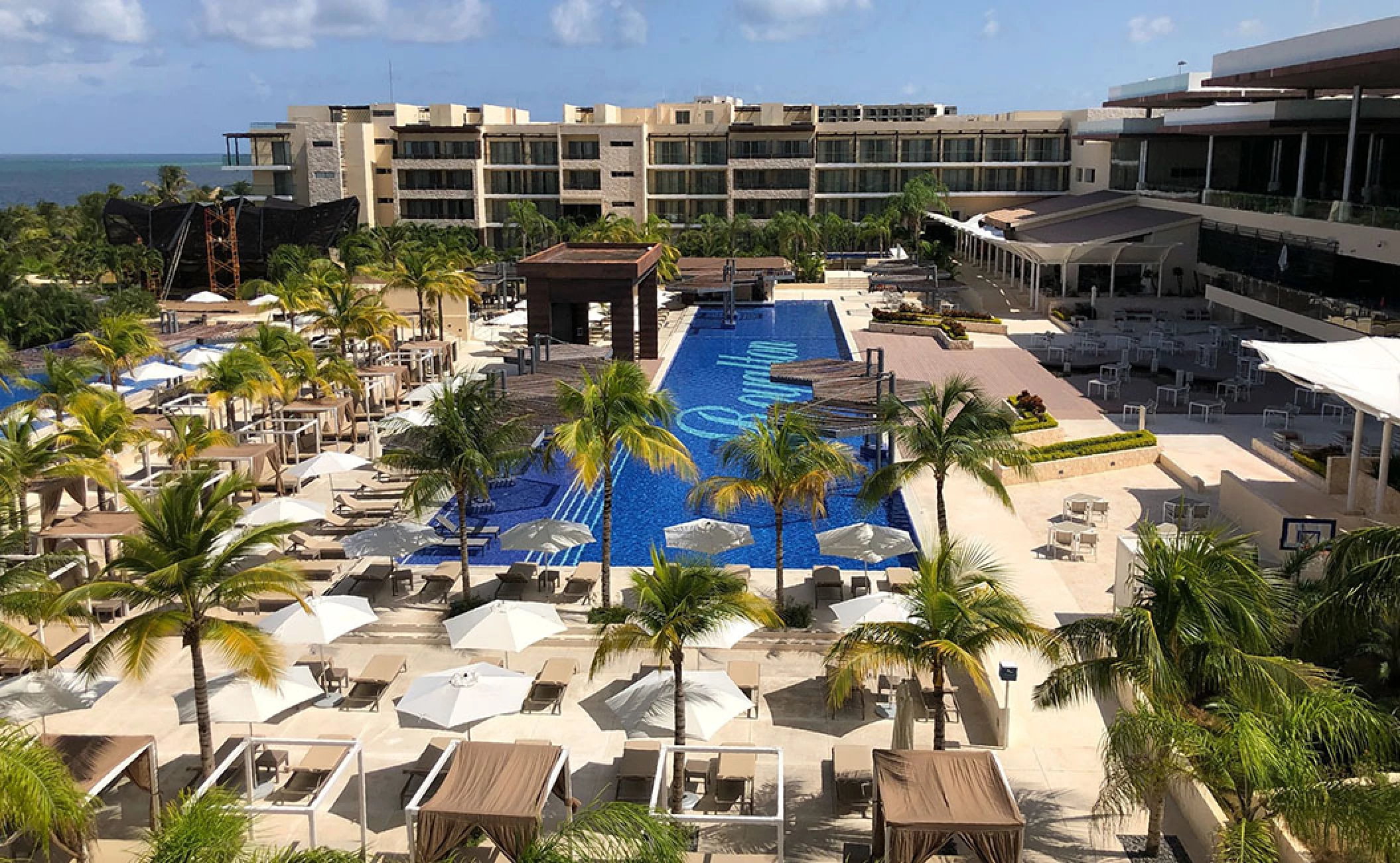 Main Pool overview at Royalton Riviera Cancun Resort.