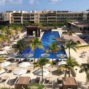 Main Pool overview at Royalton Riviera Cancun Resort.