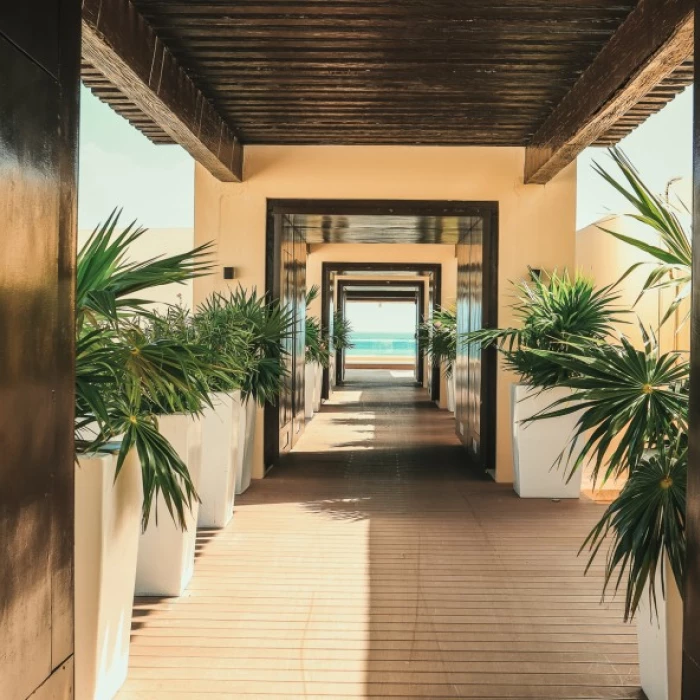 Sky deck hallway at Royalton Riviera Cancun Resort.