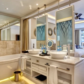 Room bathroom at Royalton Riviera Cancun Resort.