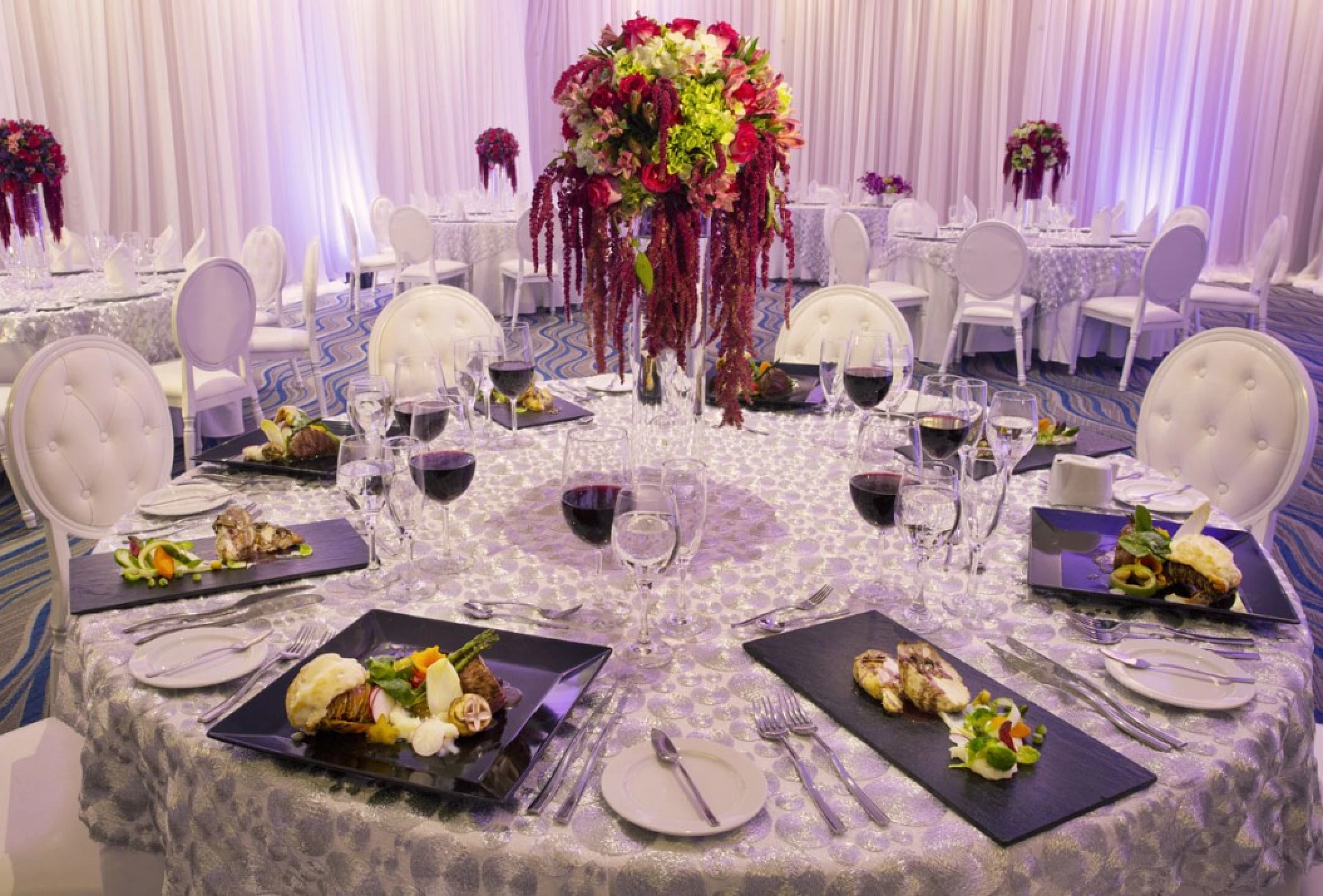 Ballroom reception setup at Royalton Riviera Cancun Resort.