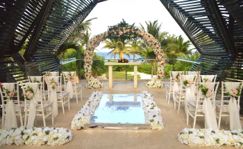 Ceremony setup at Royalton Riviera Cancun Resort.