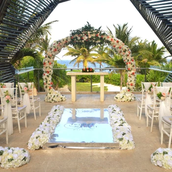 Ceremony setup at Royalton Riviera Cancun Resort.