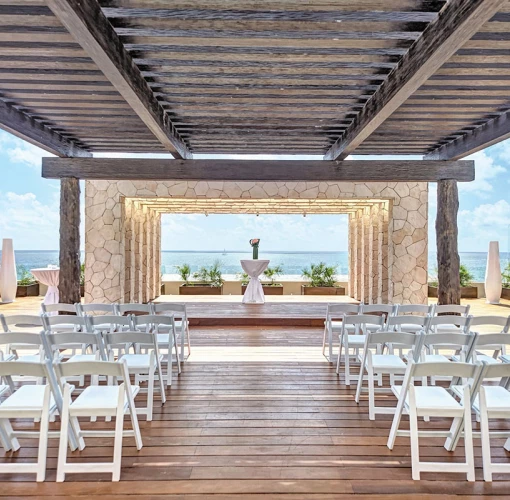 Destination wedding setup at Royalton Riviera Cancun Resort.