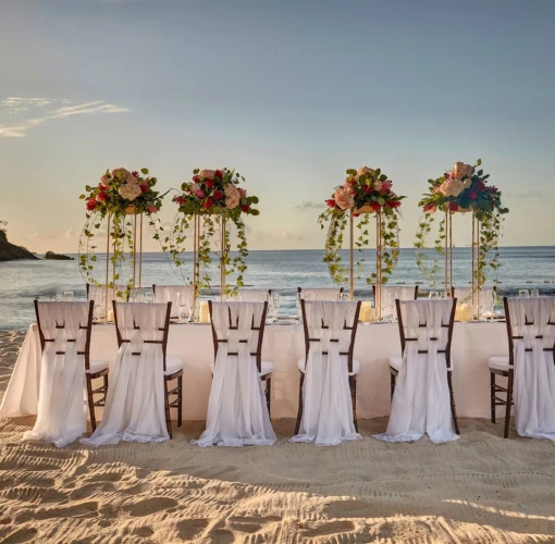 beach reception setup at Royalton Saint Lucia