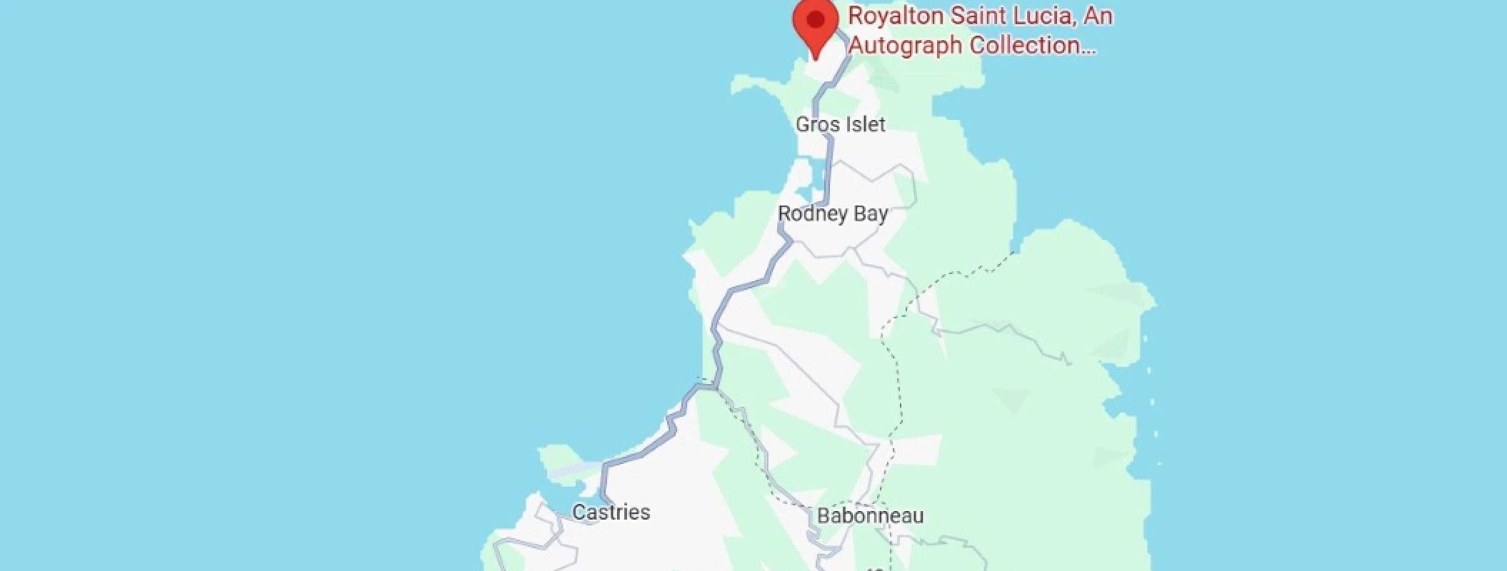 map showing location of Royalton resort in Saint Lucia