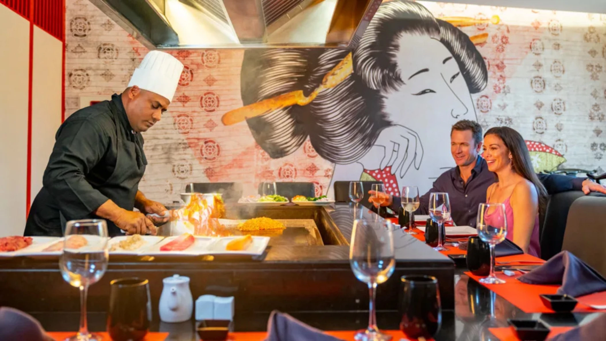 couple at wok restaurant at Sanctuary Cap Cana