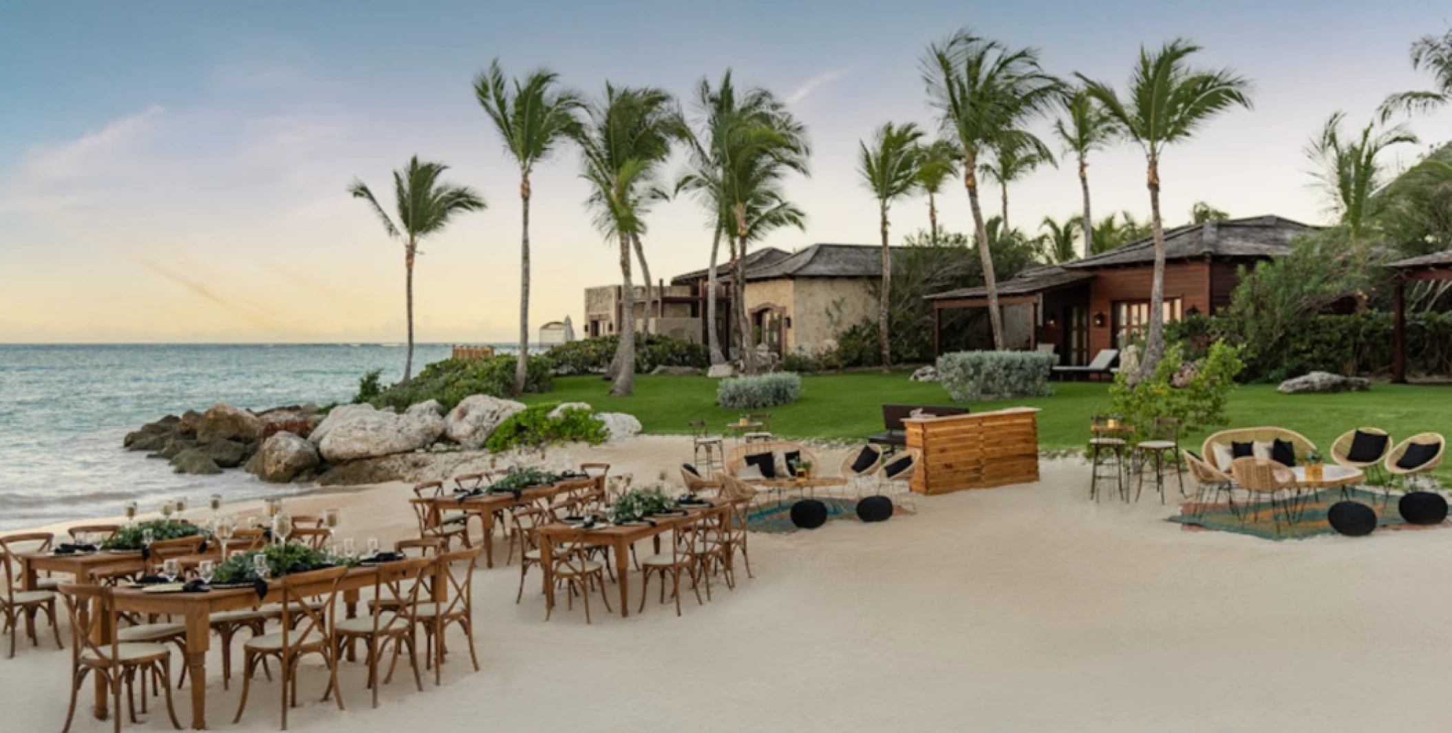 tropical beach venue at Sanctuary Cap Cana