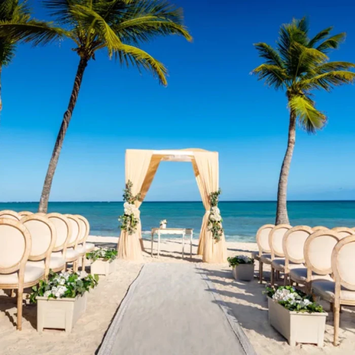 tropical beach venue at Sanctuary Cap Cana