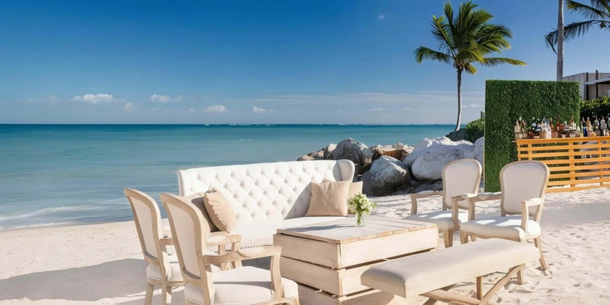 tropical beach venue at Sanctuary Cap Cana