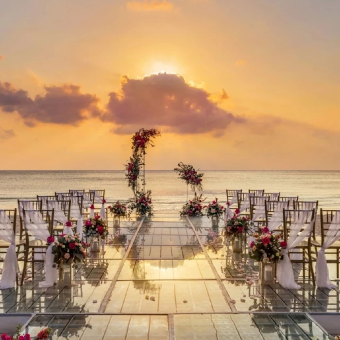 beach ceremony at Secrets Aura Cozumel