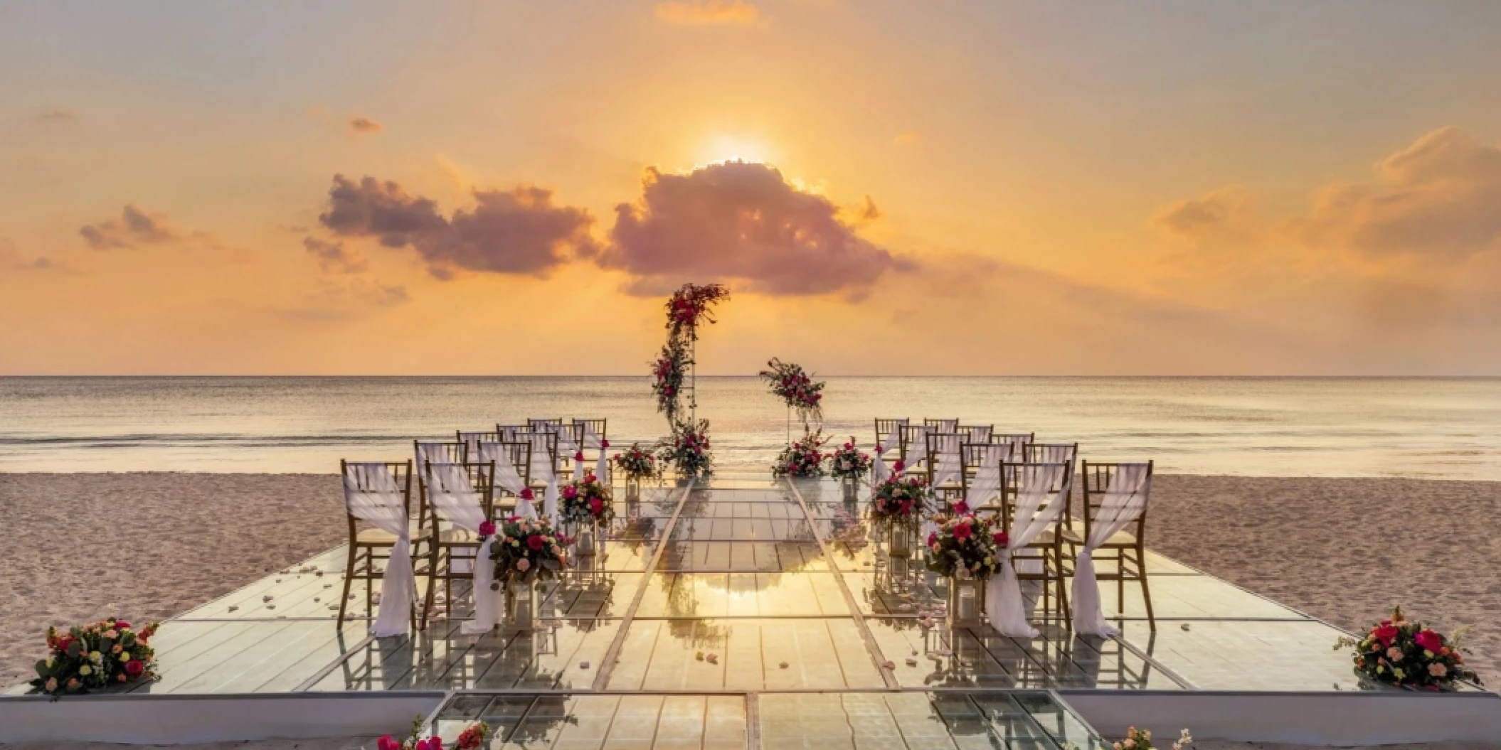 beach ceremony at Secrets Aura Cozumel