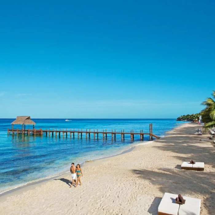 couple on the beach at Secrets Aura Cozumel