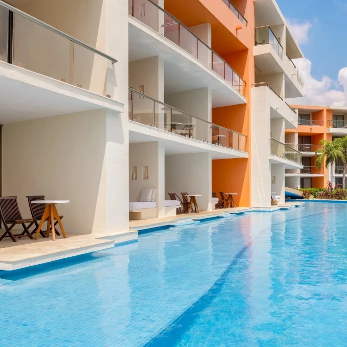 main building swim out suites at Secrets Aura Cozumel