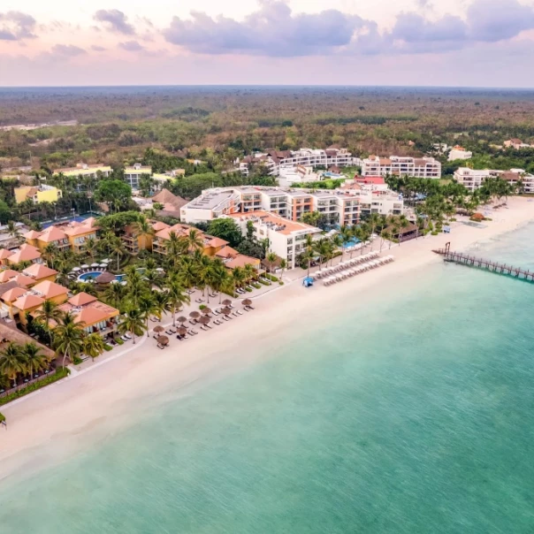 Secrets Aura Cozumel resort aerial view