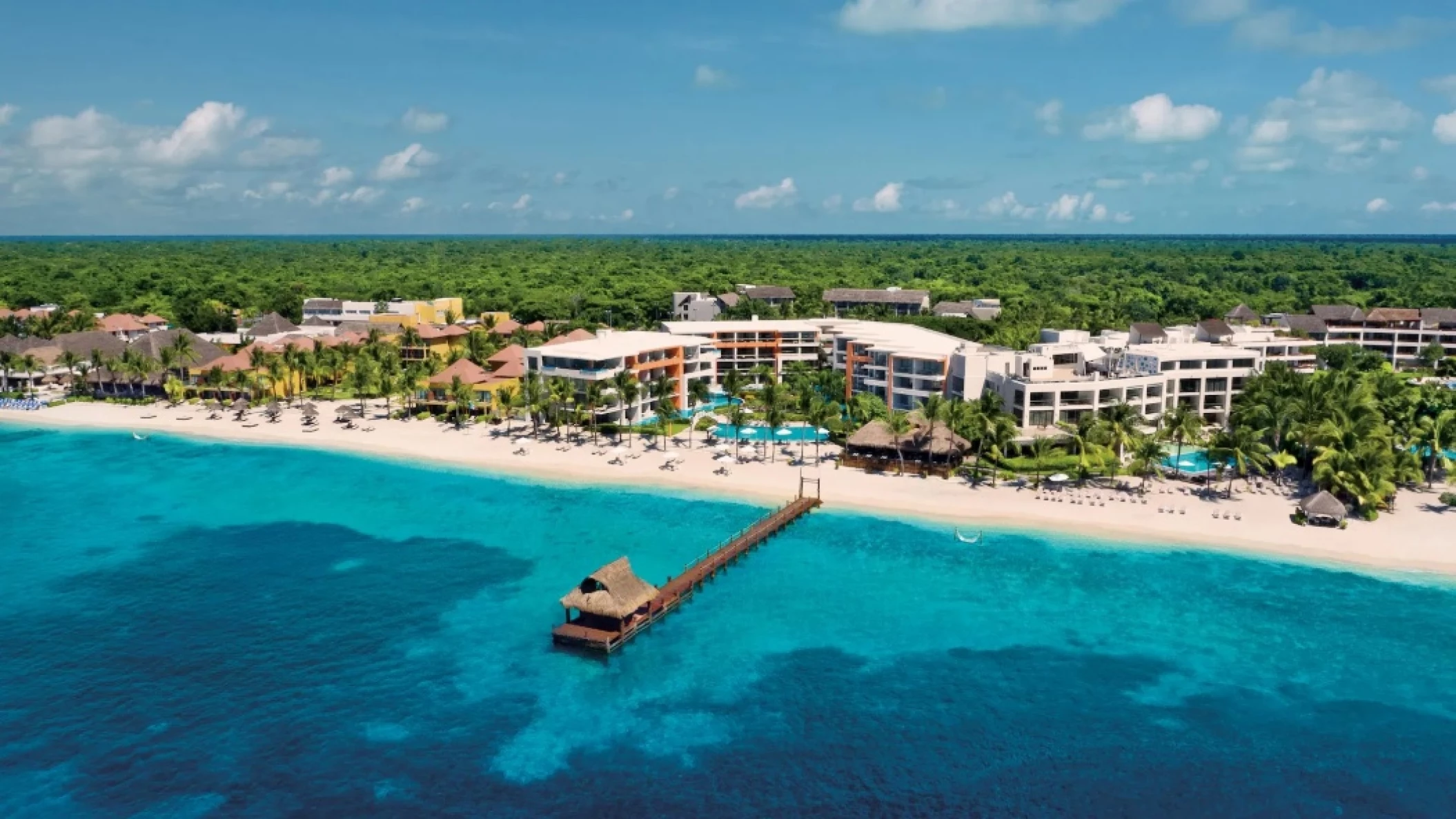 Secrets Aura Cozumel resort aerial view