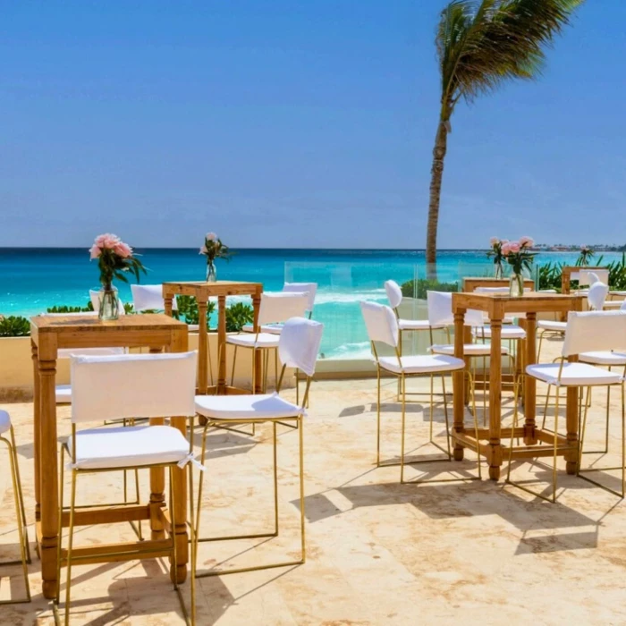 beachfront terrace venue at secrets mirabel cancun