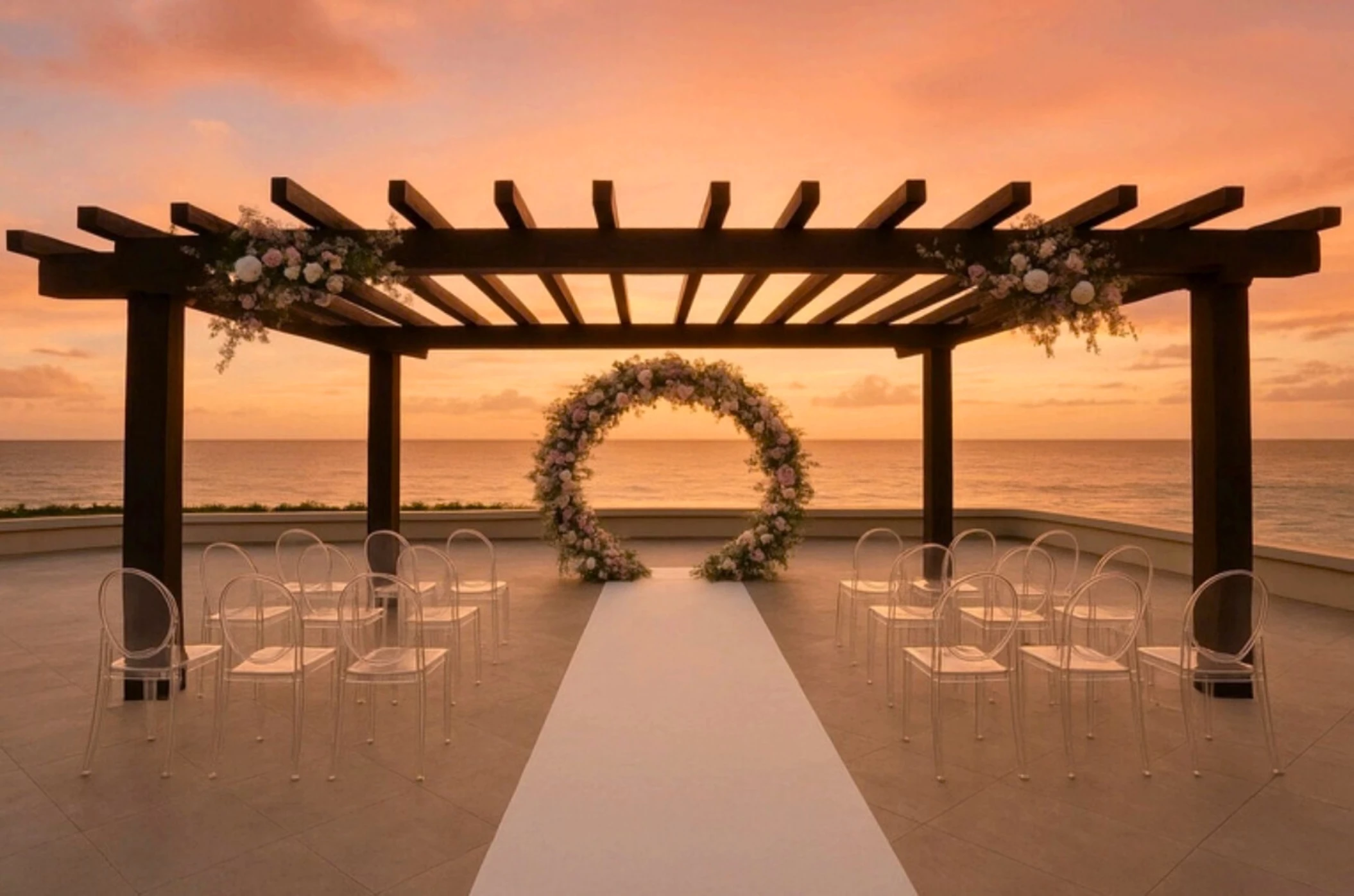 ocean front terrace at secrets mirabel cancun