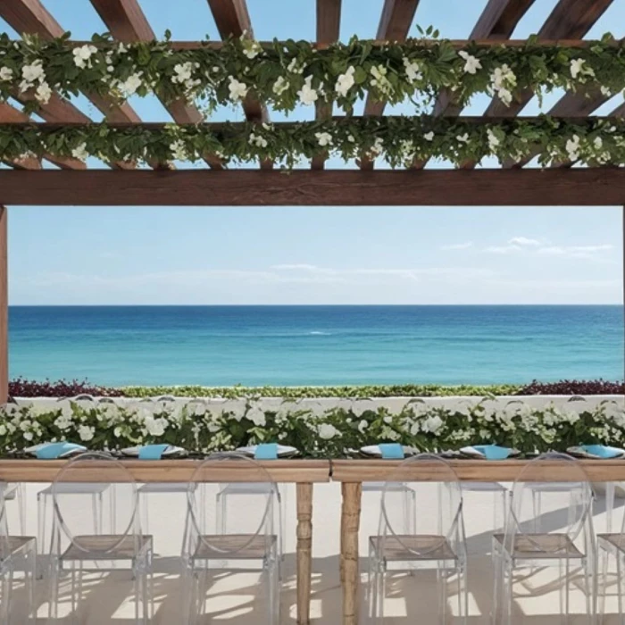 ocean front terrace at secrets mirabel cancun