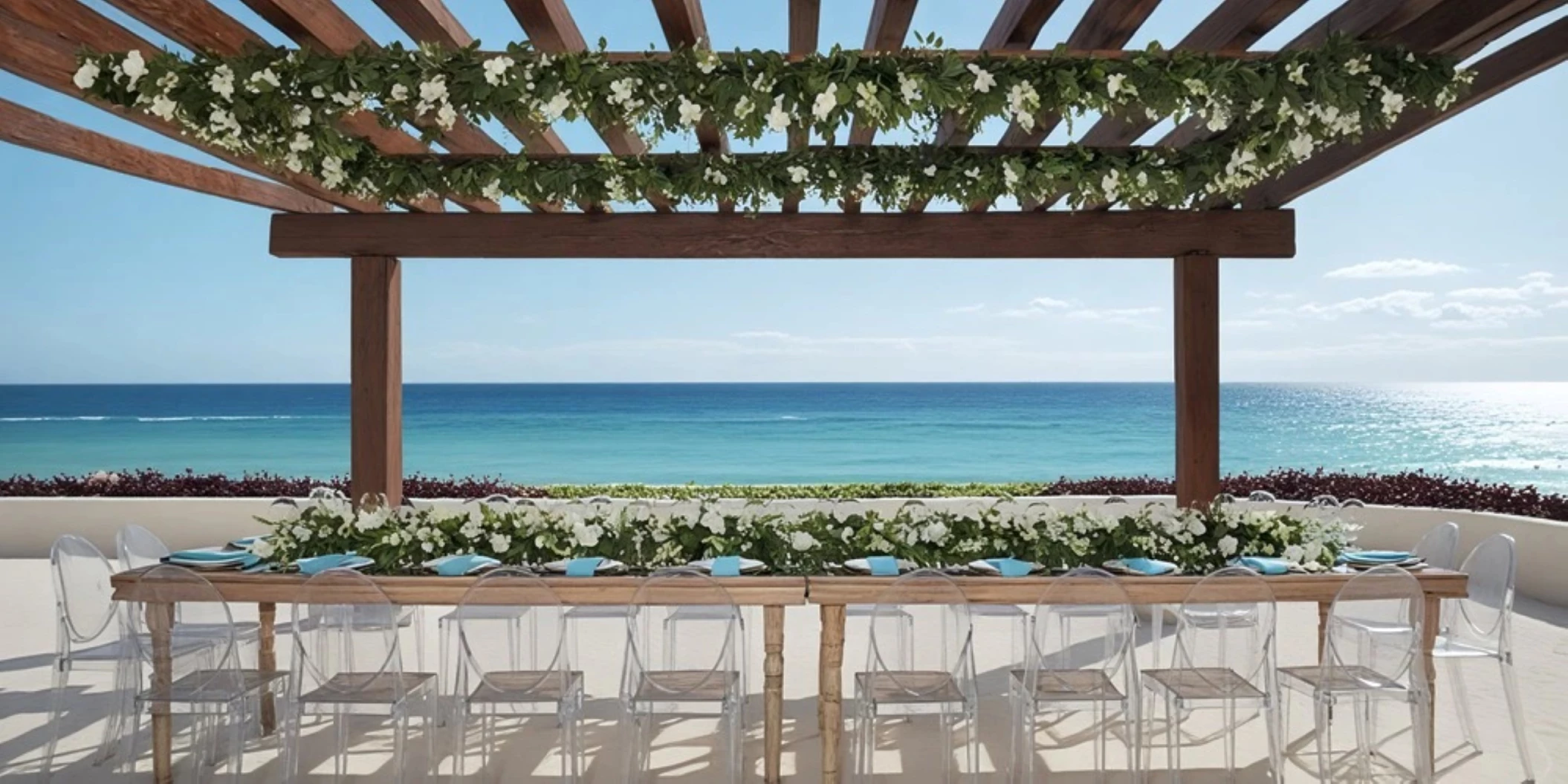 ocean front terrace at secrets mirabel cancun